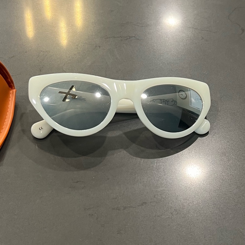 Sun Buddie Eyewear White Cat Eye Sunglasses View 2